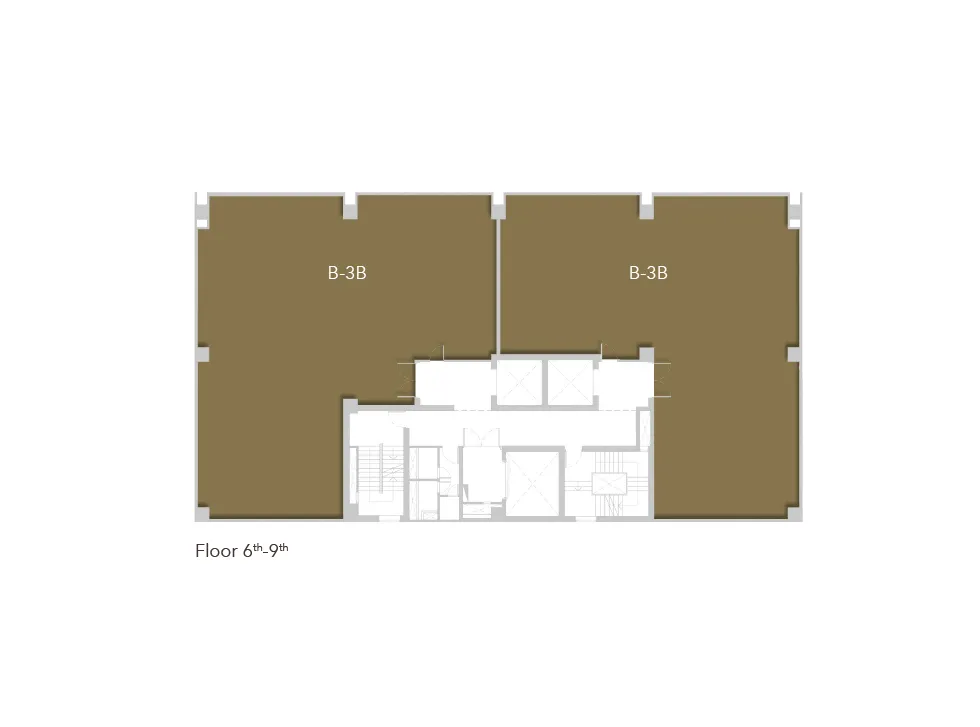 แผนผังของแต่ละชั้น อาคาร B ชั้น 6-9