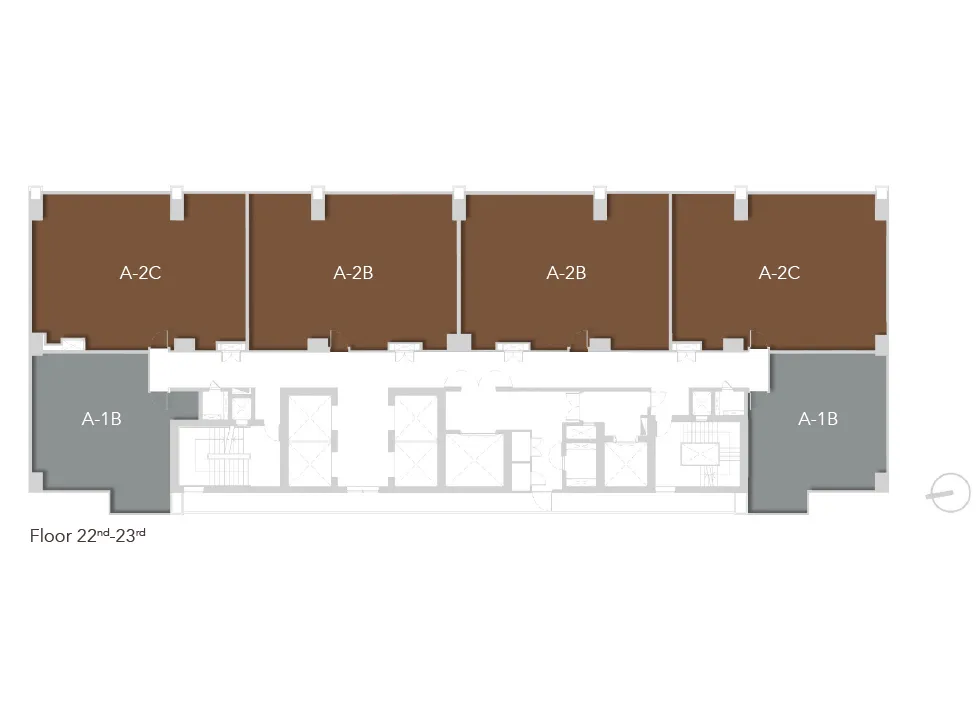 แผนผังของแต่ละชั้น อาคาร A ชั้น 22-23