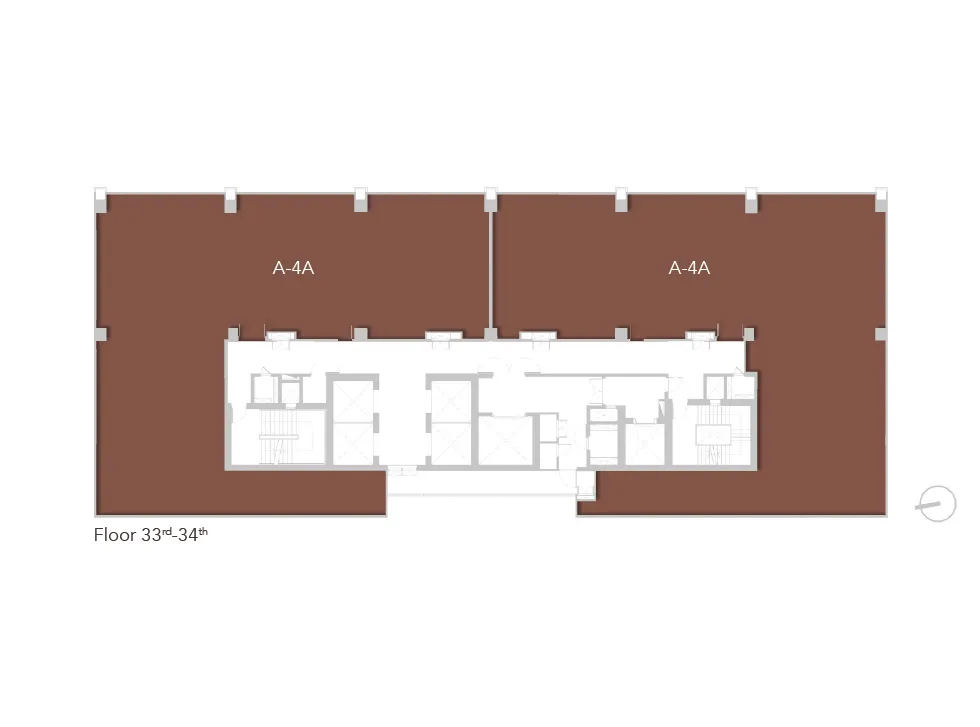 แผนผังของแต่ละชั้น อาคาร A ชั้น 33-34