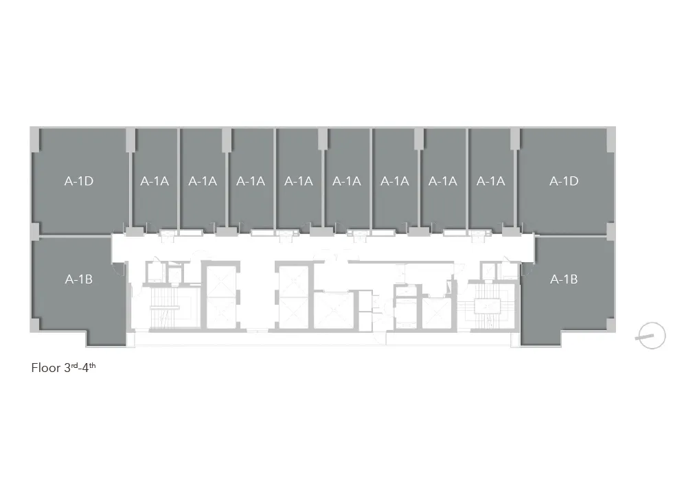 แผนผังของแต่ละชั้น อาคาร A ชั้น 3-4